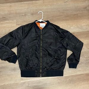 Big Sam Black Jacket zip up zipper bonnet style Sz Large